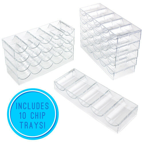 Wholesale 1000 Acrylic Poker Chips Set Poker Chips Carrier Cases
