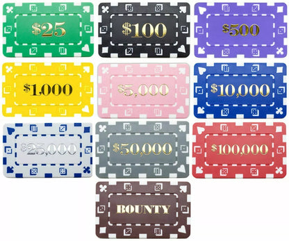 60 Ct Denominated Poker Plaque Set with Aluminum Case