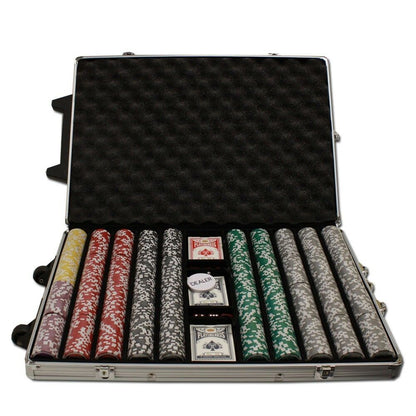 1000 Ace Casino Poker Chip Set with Rolling Aluminum Case