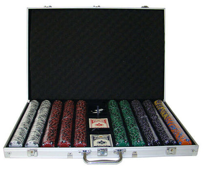 1000 Ace King Suited Poker Chip Set with Aluminum Case