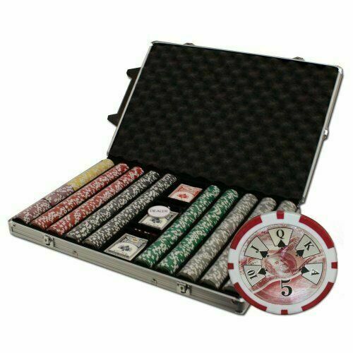 1000 Ben Franklin Poker Chip Set with Rolling Aluminum Case