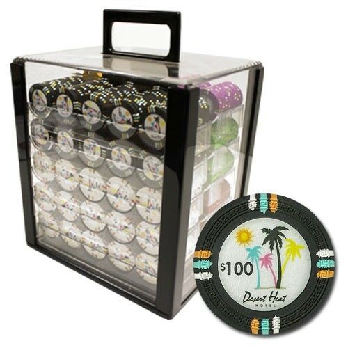 1000 Desert Heat Poker Chip Set with Acrylic Case