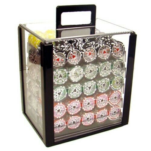 1000 High Roller Poker Chip Set with Acrylic Case