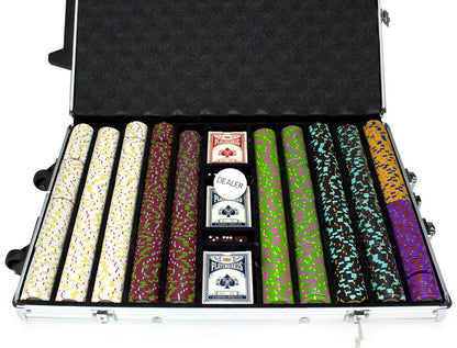 1000 The Mint Poker Chip Set with Rolling Aluminum Case