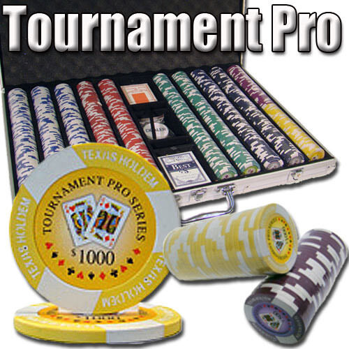 1000 Tournament Pro Poker Chip Set with Aluminum Case