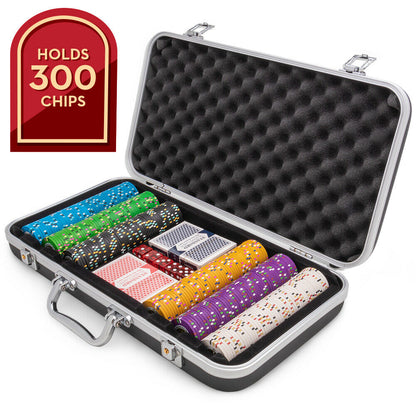 300 Count Lightweight Heavy Duty Black Poker Chip Case