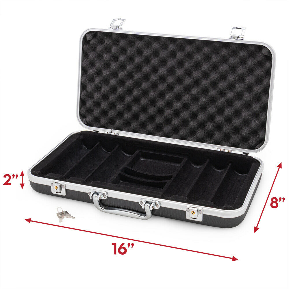 300 Count Lightweight Heavy Duty Black Poker Chip Case