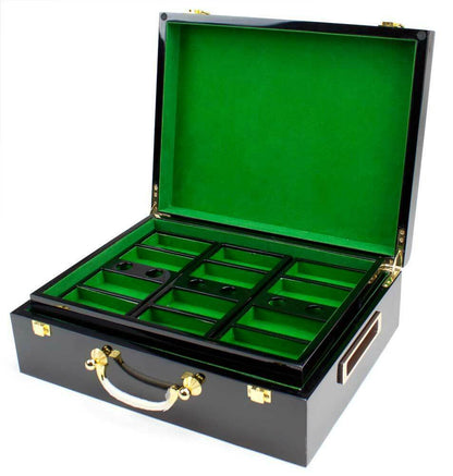 500 Count Hi-Gloss Wooden Poker Chip Case