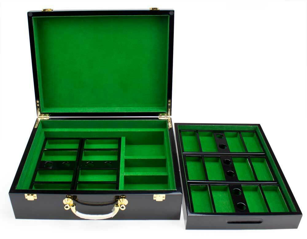 500 Count Hi-Gloss Wooden Poker Chip Case