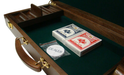 500 Count Walnut Wooden Poker Chip Case