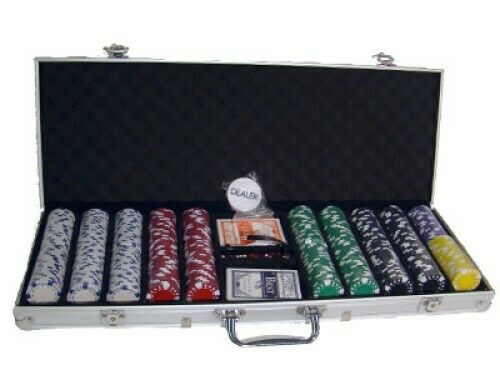 500 Diamond Suited Poker Chip Set with Aluminum Case