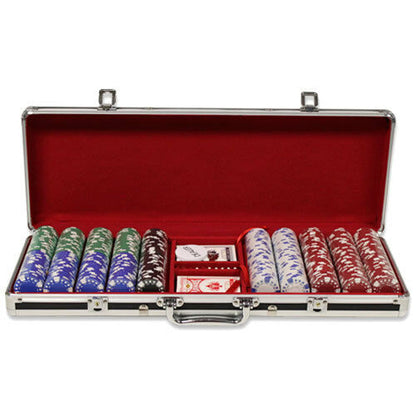 500 Diamond Suited Poker Chip Set with Black Aluminum Case