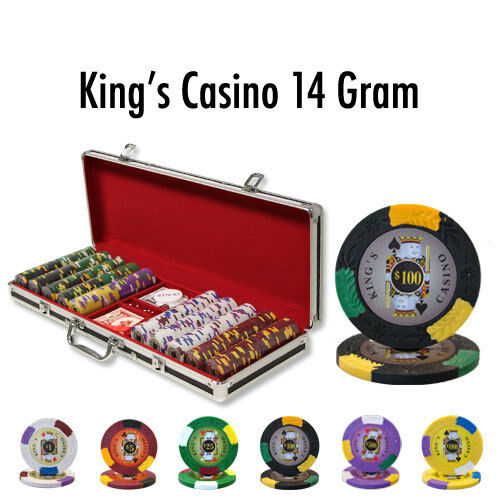 500 Kings Casino Poker Chip Set with Black Aluminum Case