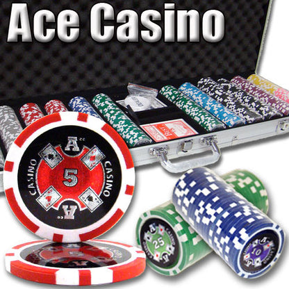 600 Ace Casino Poker Chip Set with Aluminum Case