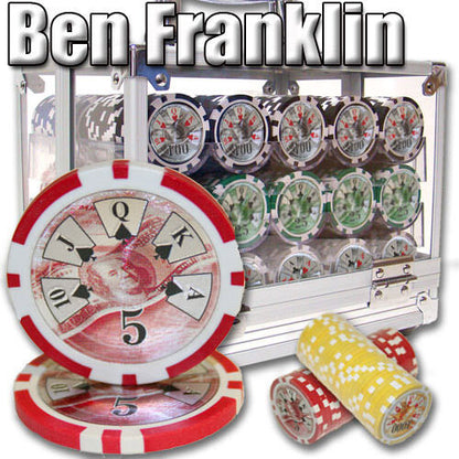 600 Ben Franklin Poker Chip Set with Acrylic Case