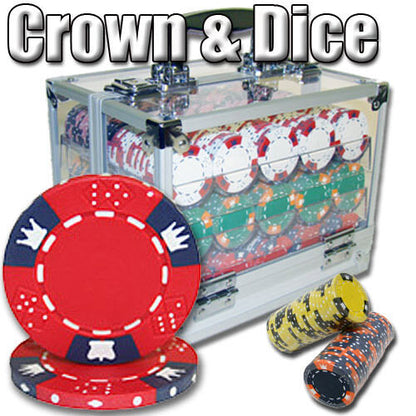 600 Crown & Dice Poker Chip Set with Acrylic Case