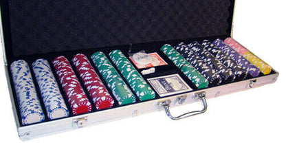 600 Diamond Suited Poker Chip Set with Aluminum Case