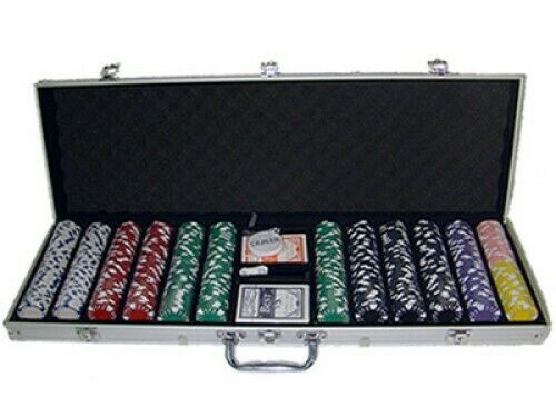 600 Diamond Suited Poker Chip Set with Aluminum Case