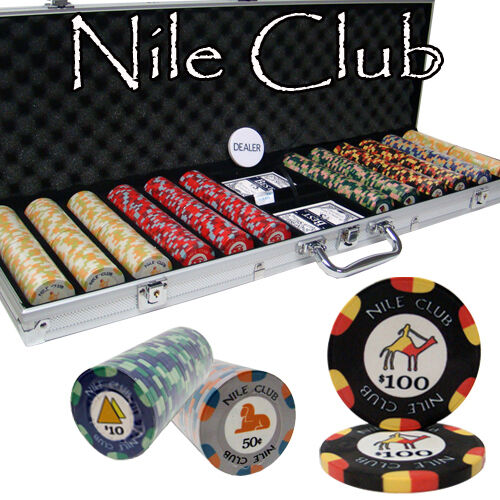 600 Nile Club Ceramic Poker Chip Set with Aluminum Case