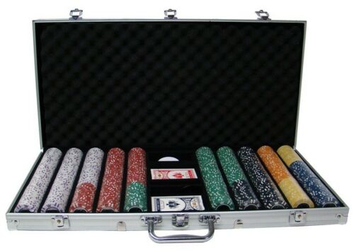 750 Coin Inlay Poker Chip Set with Aluminum Case