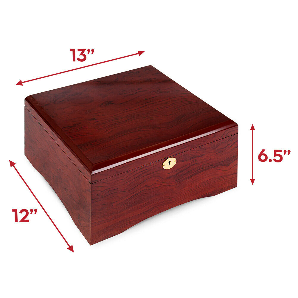 750 Count Glossy Wooden Mahogany Poker Chip Case