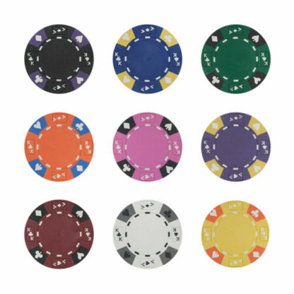 500 Ace King Suited Poker Chip Set with Aluminum Case