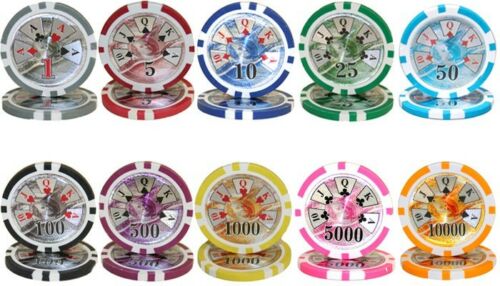 1000 Ben Franklin Poker Chip Set with Rolling Aluminum Case