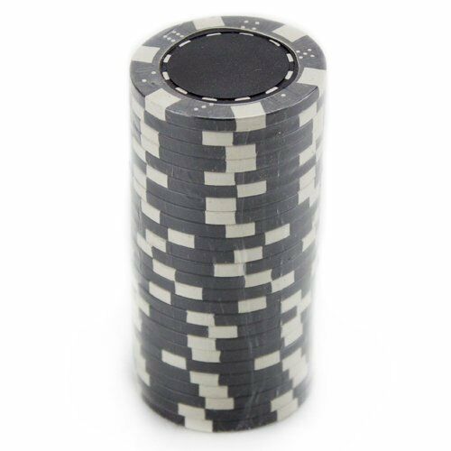 (25) Black Striped Dice Poker Chips