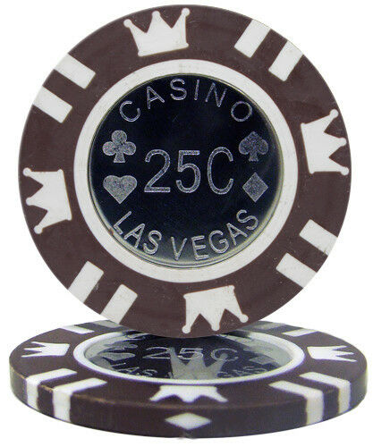 (25) 25 Cent Coin Inlay Poker Chips