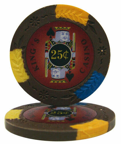 (25) 25 Cent Kings Casino Poker Chips