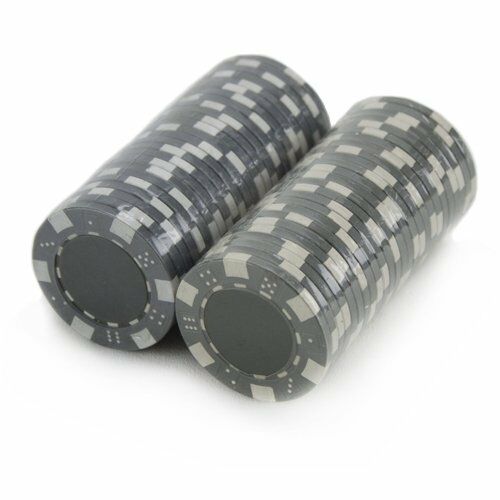 (25) Gray Striped Dice Poker Chips