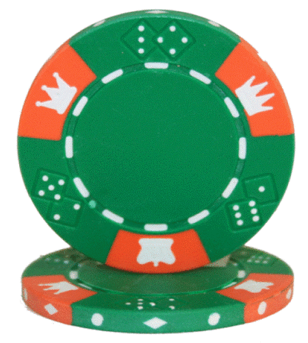 (25) Green Crown & Dice Poker Chips