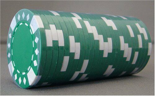 (25) Green Diamond Suited Poker Chips