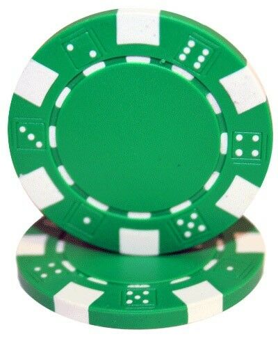 (25) Green Striped Dice Poker Chips