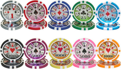 1000 High Roller Poker Chip Set with Acrylic Case