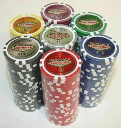 1000 Las Vegas Poker Chip Set with Aluminum Case