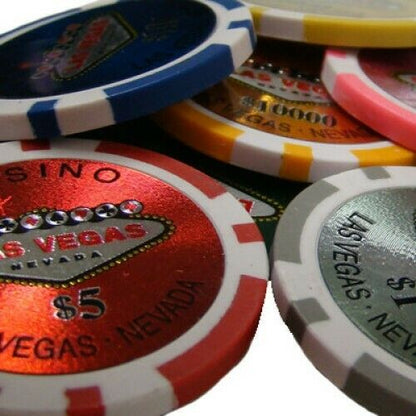 1000 Las Vegas Poker Chip Set with Aluminum Case