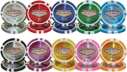 1000 Las Vegas Poker Chip Set with Aluminum Case