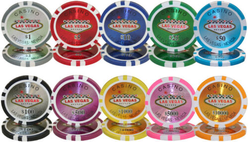 600 Las Vegas Poker Chip Set with Aluminum Case