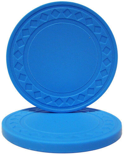 (25) Light Blue Super Diamond Poker Chips