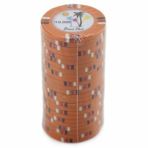 (25) $10000 Desert Heat Poker Chips