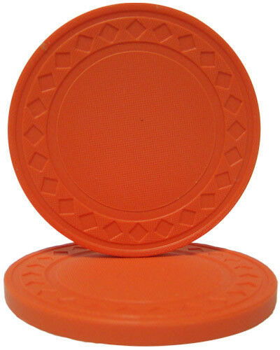 (25) Orange Super Diamond Poker Chips