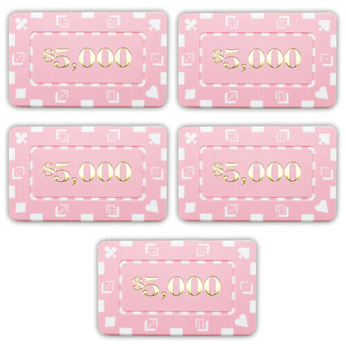 (5) $5000 Poker Plaques