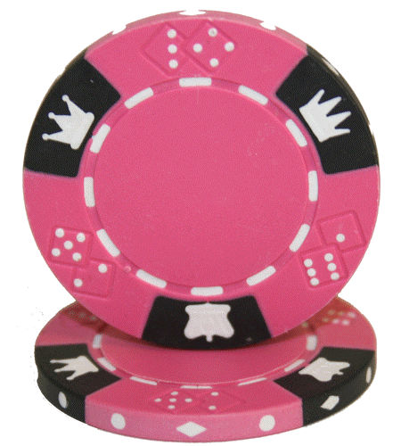 (25) Pink Crown & Dice Poker Chips