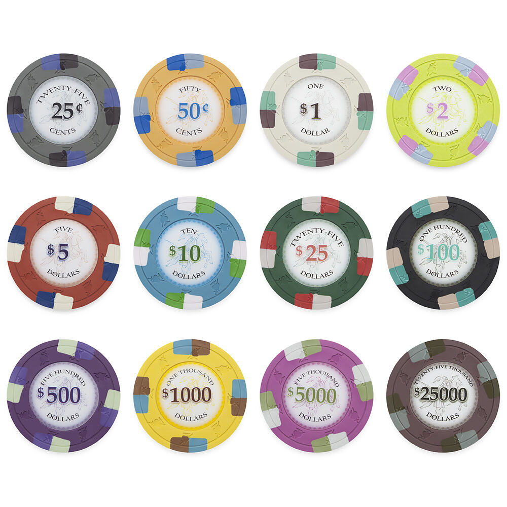 1000 Poker Knights Poker Chip Set with Rolling Aluminum Case