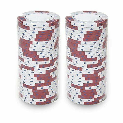 (25) White Crown & Dice Poker Chips