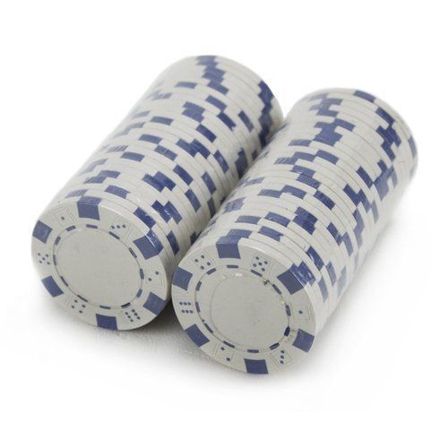 (25) White Striped Dice Poker Chips