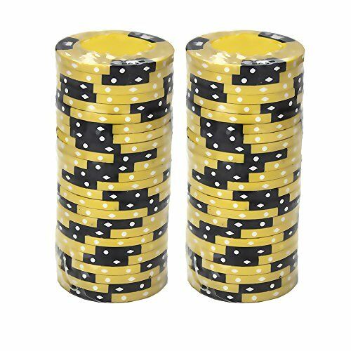 (25) Yellow Crown & Dice Poker Chips