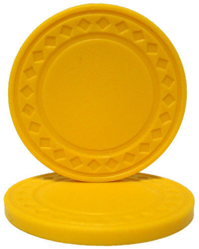 (25) Yellow Super Diamond Poker Chips